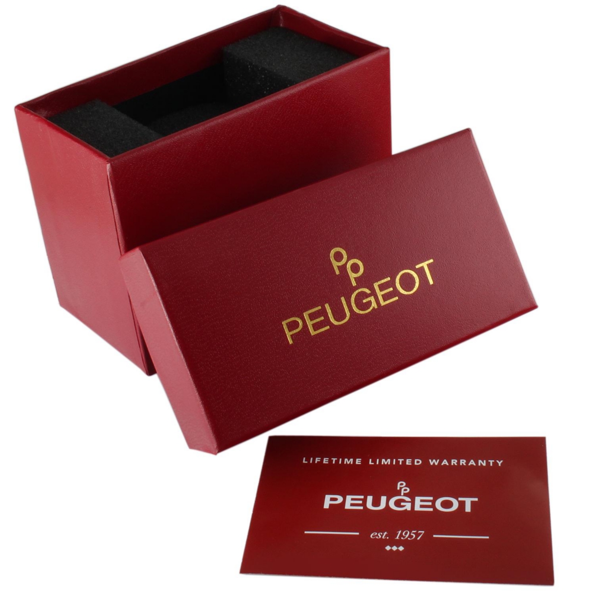Peugeot Men Multi-Function Leather Strap Watch