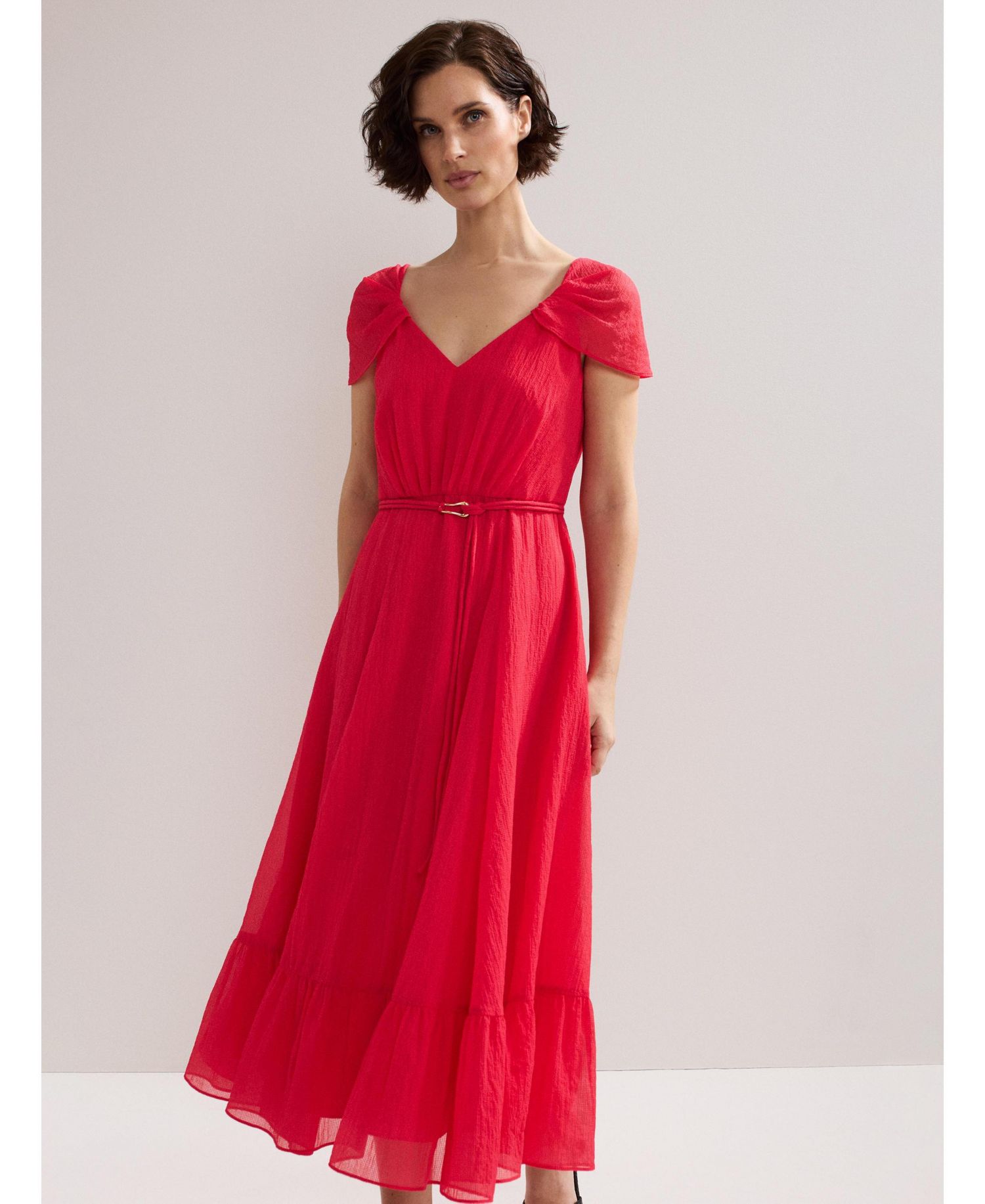 Women's Jen Gathered V-Neck Midi Dress