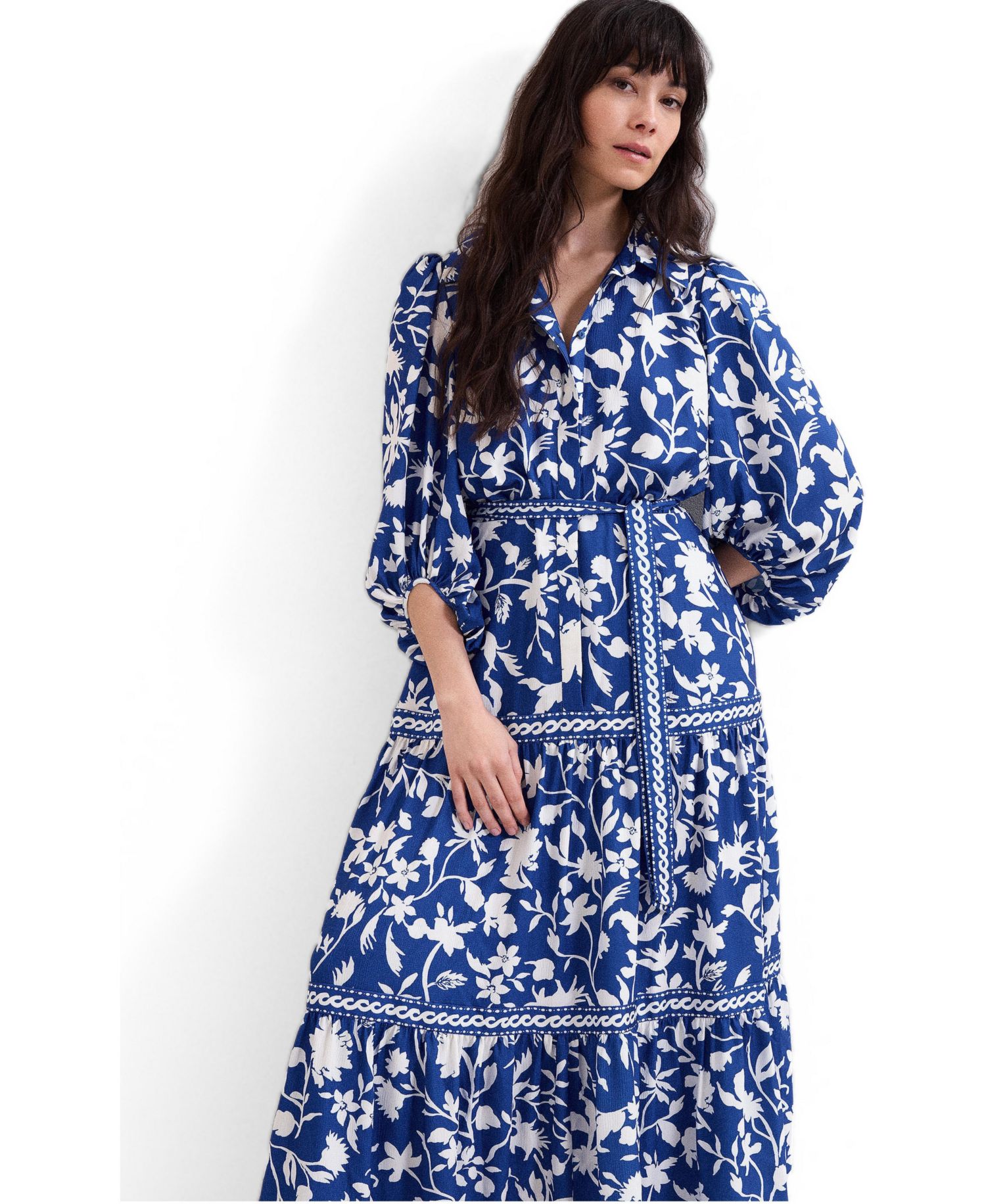 Women's Floral Print Shirt Dress