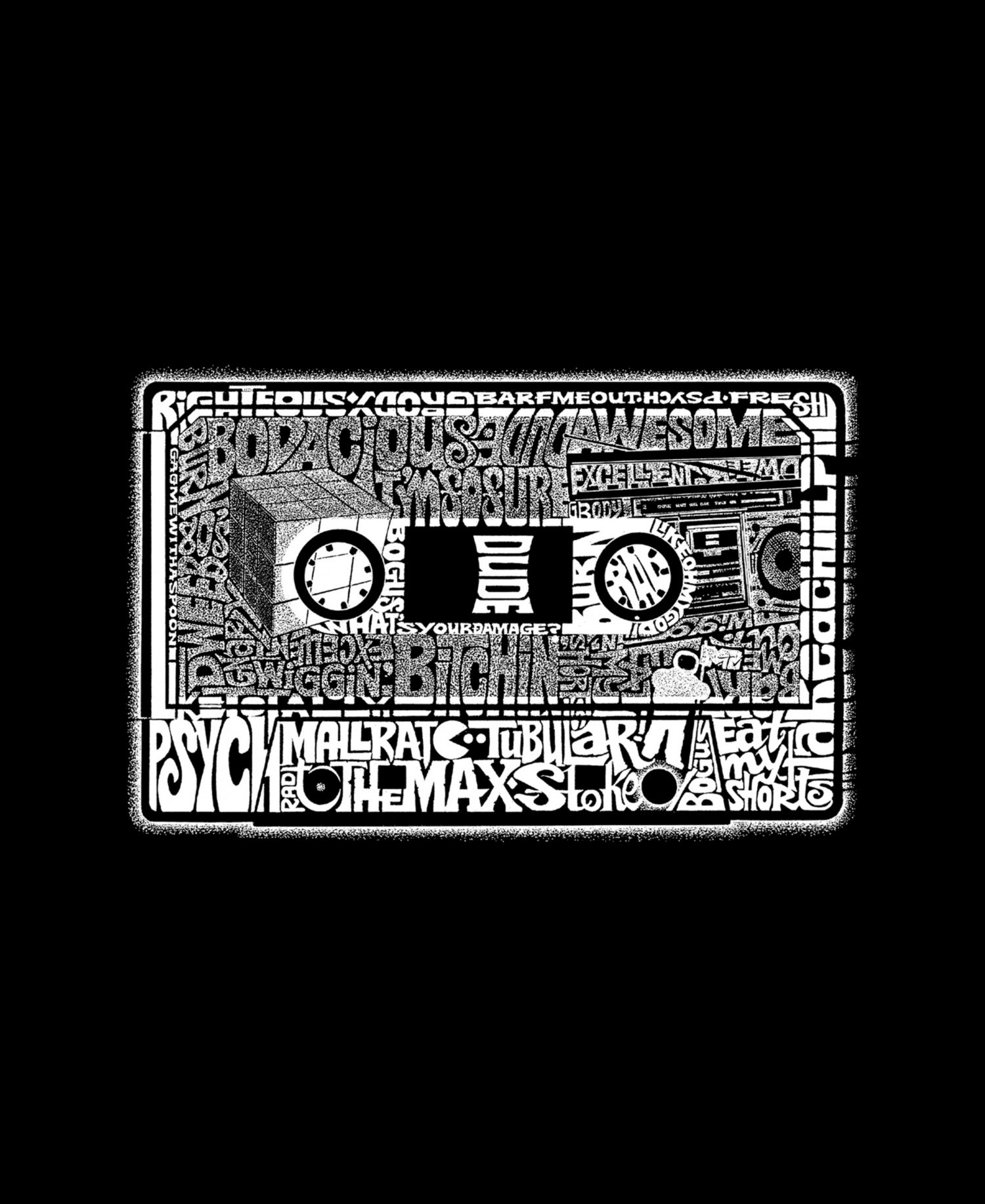 Men's Cassette Tape Retro Word Art Graphic Tank Top
