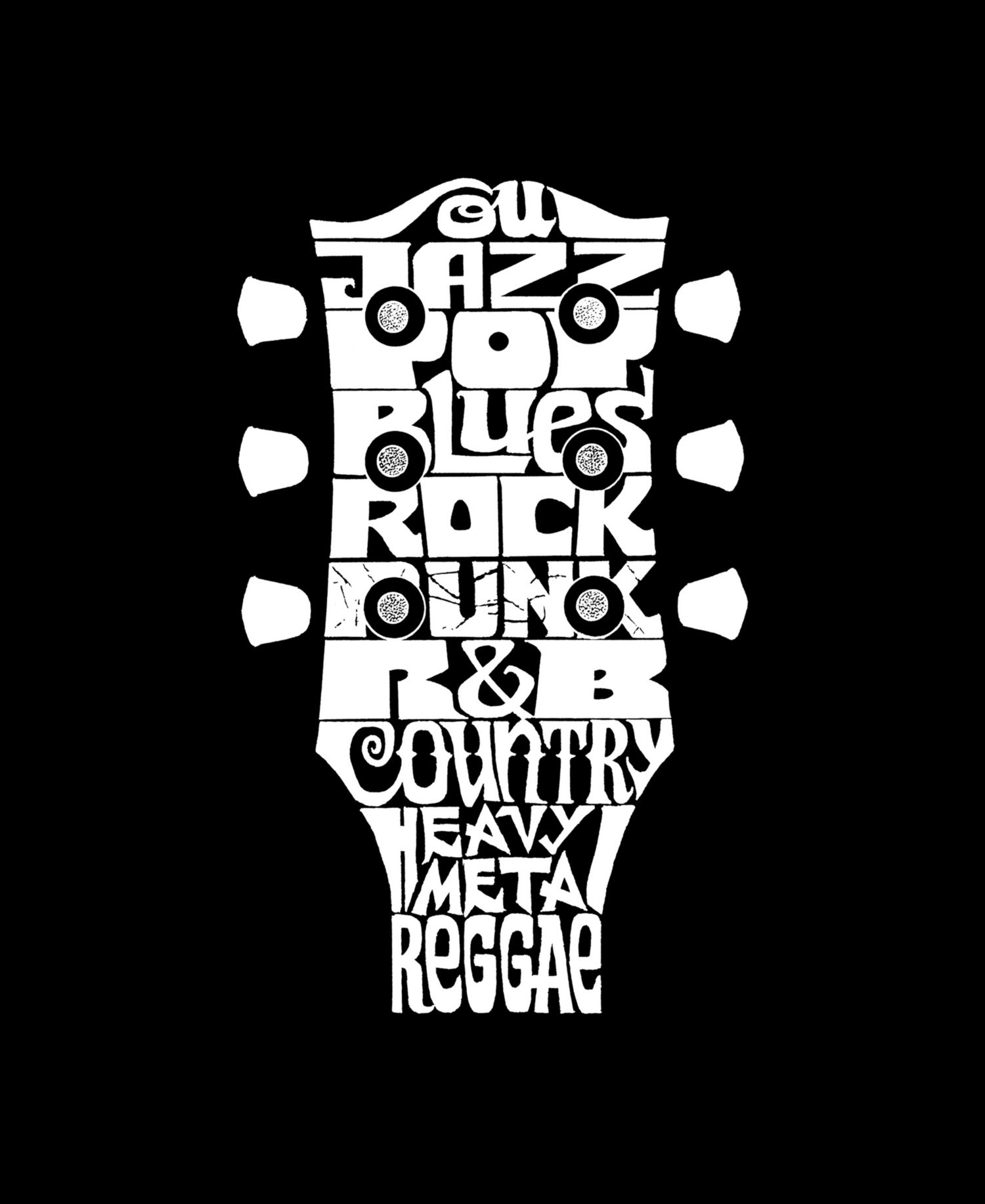 Men's Guitar Word Art Graphic Tank Top