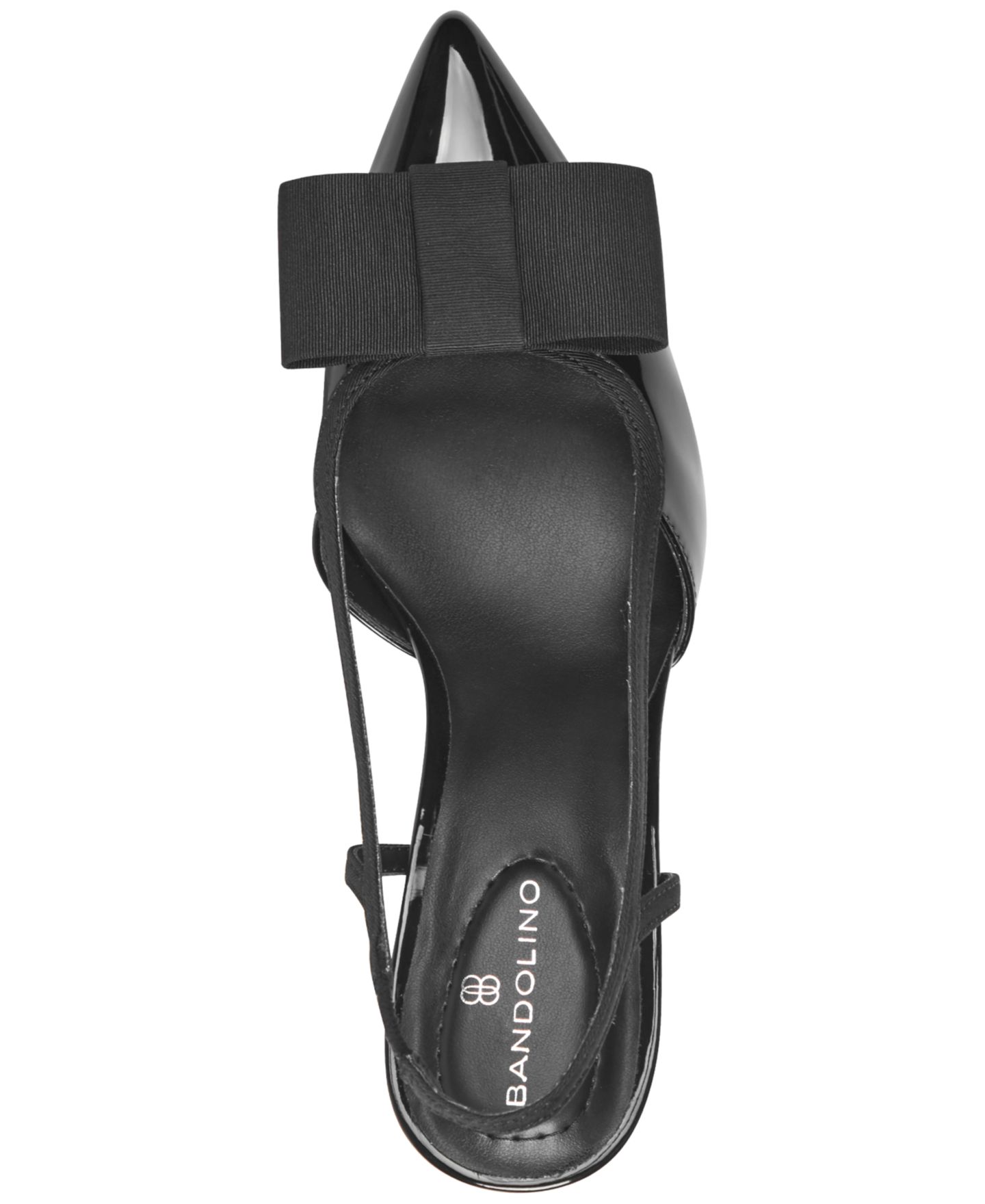 Женские туфли Bandolino Sanessa Bow Block Heel Slingback Pumps, цвет: Чёрный лаковый — фото 4