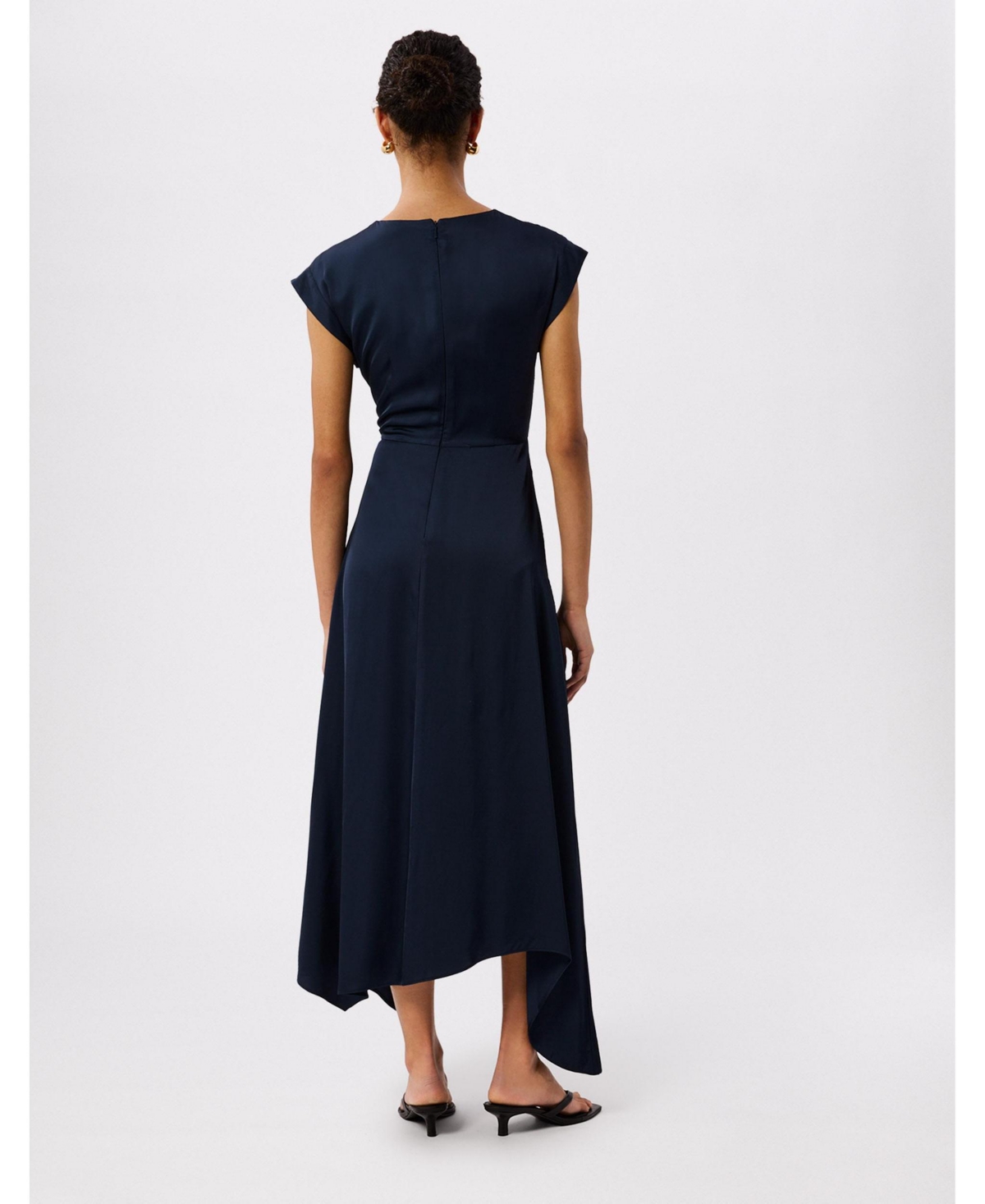 Whistles Women's Lace Insert Asymmetric Midi Dress