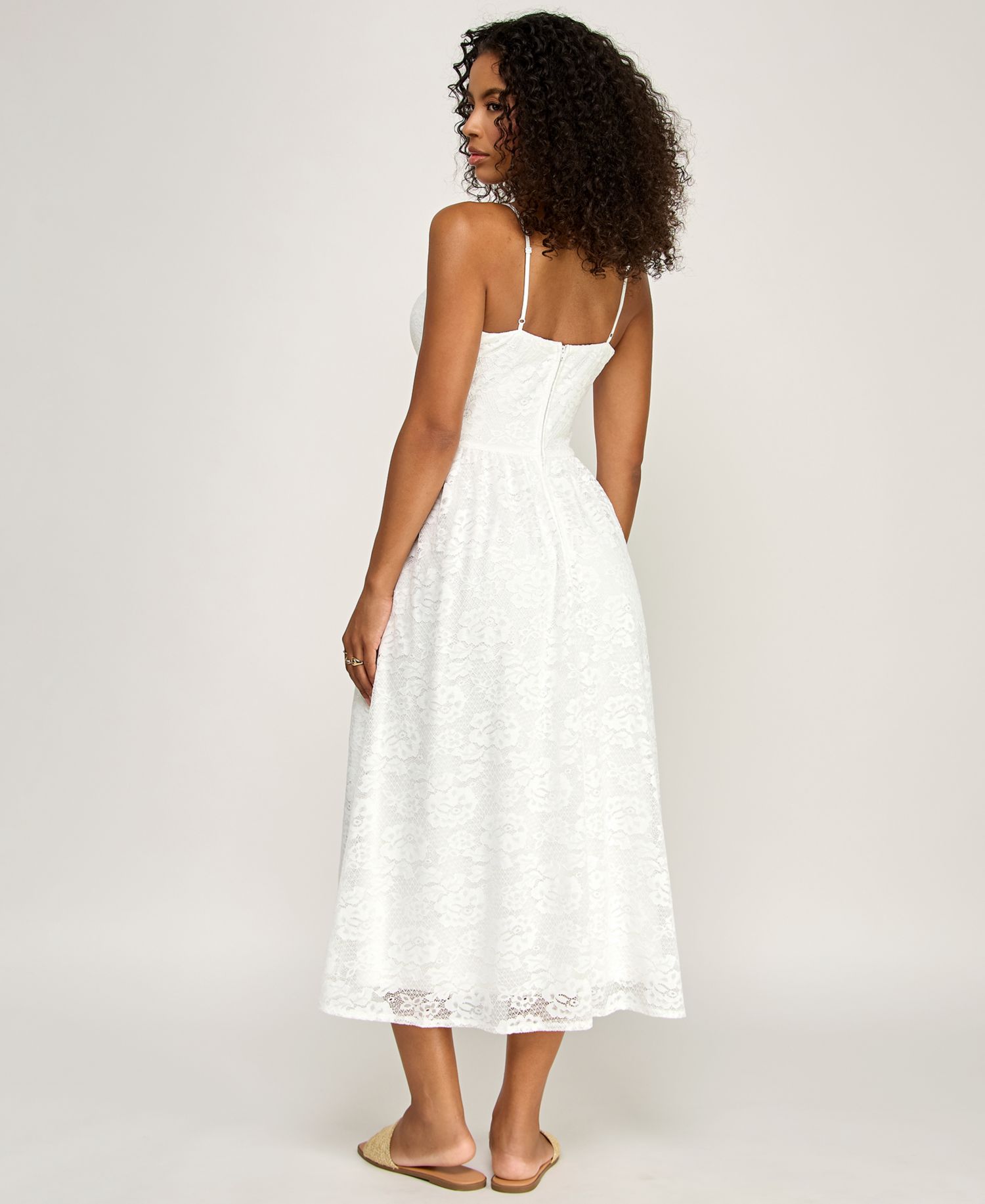 Juniors' Sweetheart Neck Midi Dress