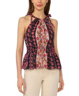 Women's Smocked Waist Halter Neck Top