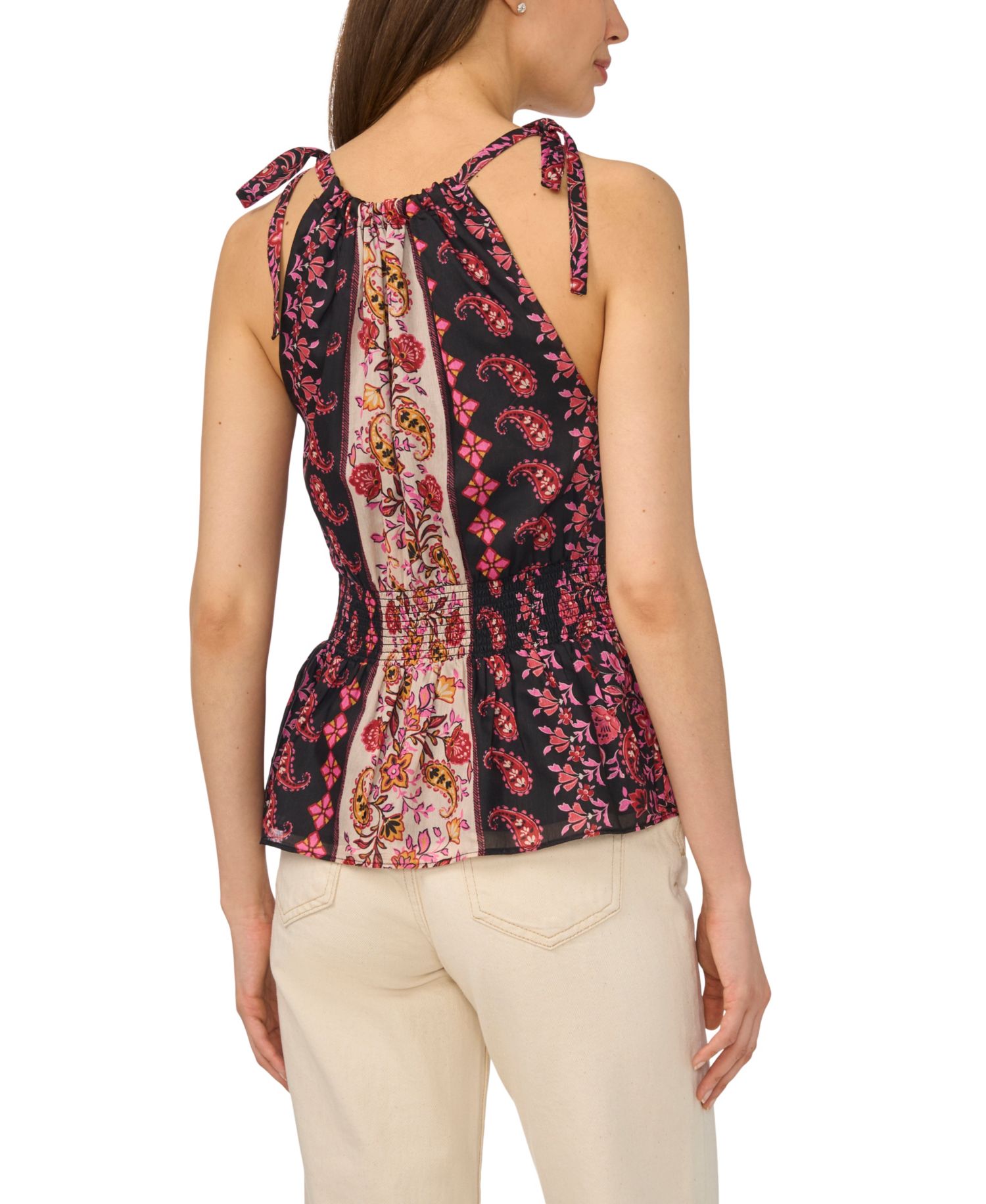 Women's Smocked Waist Halter Neck Top