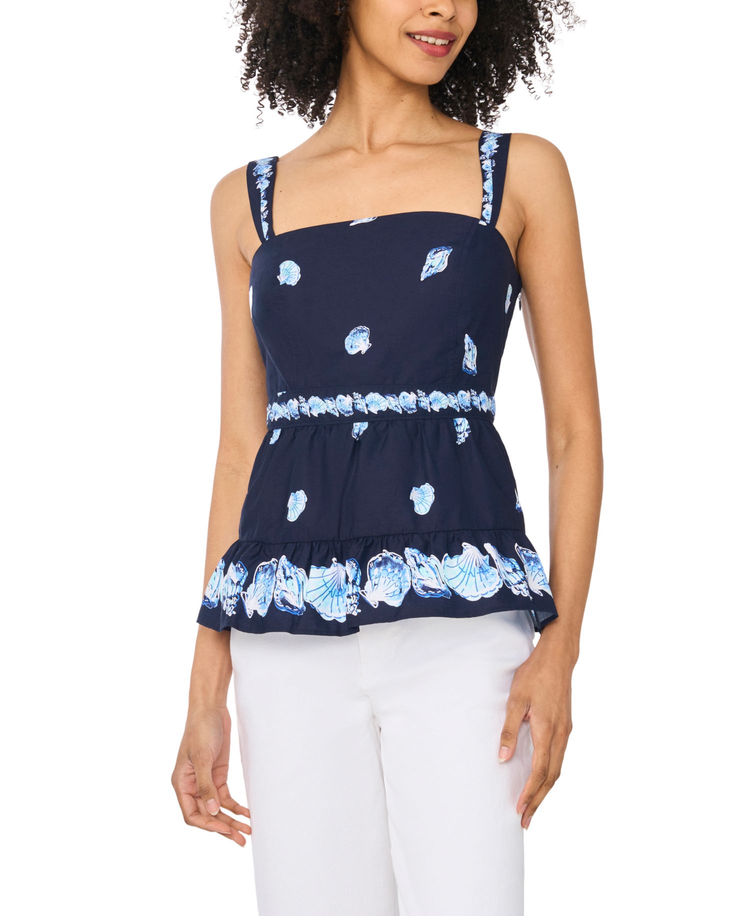 Women's Wide Strap Square Neck Top