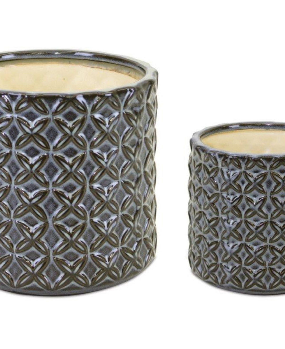 Slickblue Geometric Pattern Ceramic Pot (Set of 2)