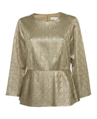 Women's Brocade Peplum Top