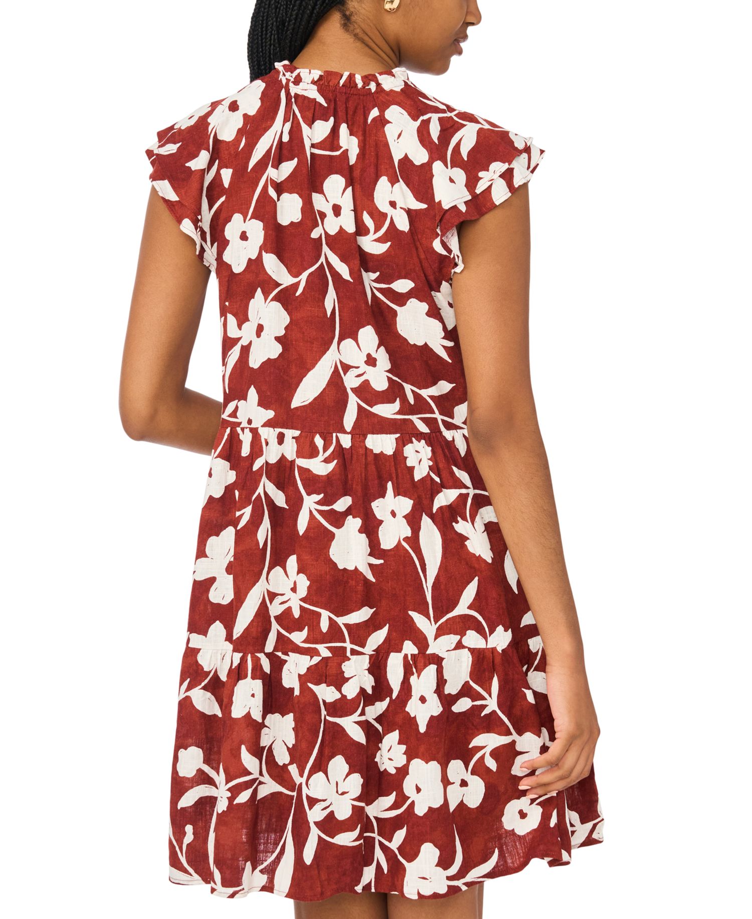 Women’s Floral Linen Blend Tiered Dress