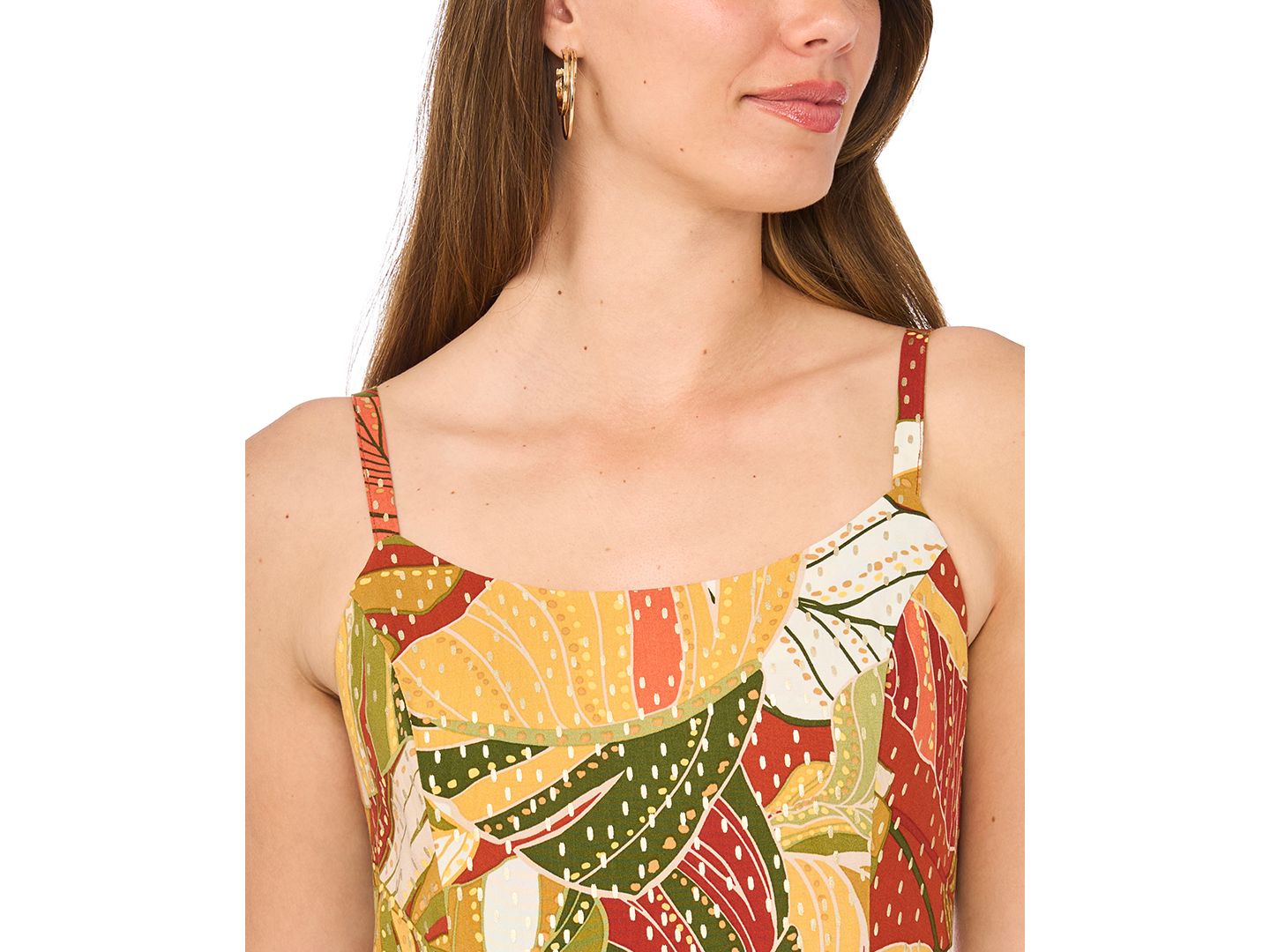 Женское платье MSK Floral Challis Smocked Maxi, цвет: Мягкий кремовый — фото 2
