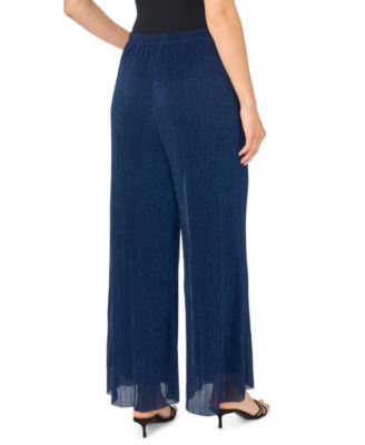 msk mesh wide leg dress pants Msk Petite Mesh Sparkle Wide-Leg Pants