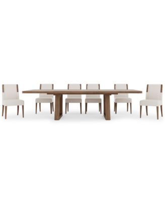 Amelie Rectangular 7-Piece Wood Dining Set (Table and 6 Upholstered Chairs)