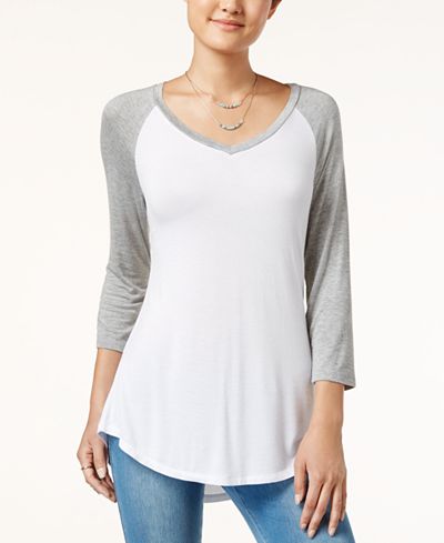 Ultra Flirt Juniors' V-Neck Raglan T-Shirt