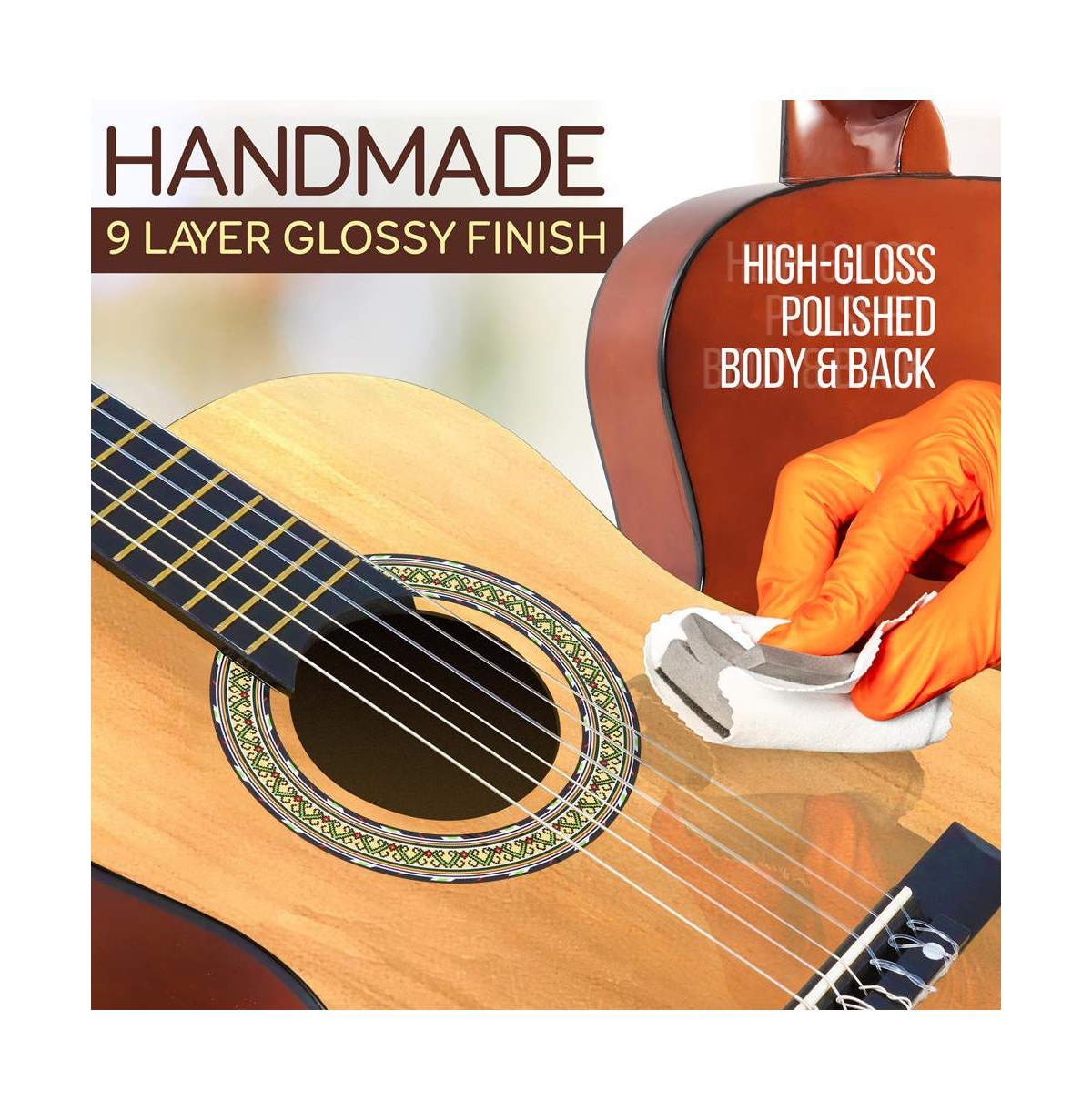 Pyle 34" Classical Guitar Kit - Includes Digital Tuner, Gig Bag, and Accessories (PGACLS40)