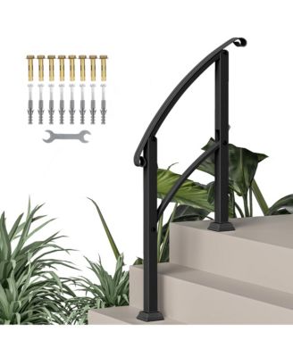 1-3 Step Handrails for Outdoor Steps, Metal Deck Railing