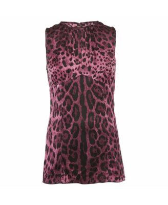 Women's Leopard Print Satin Top