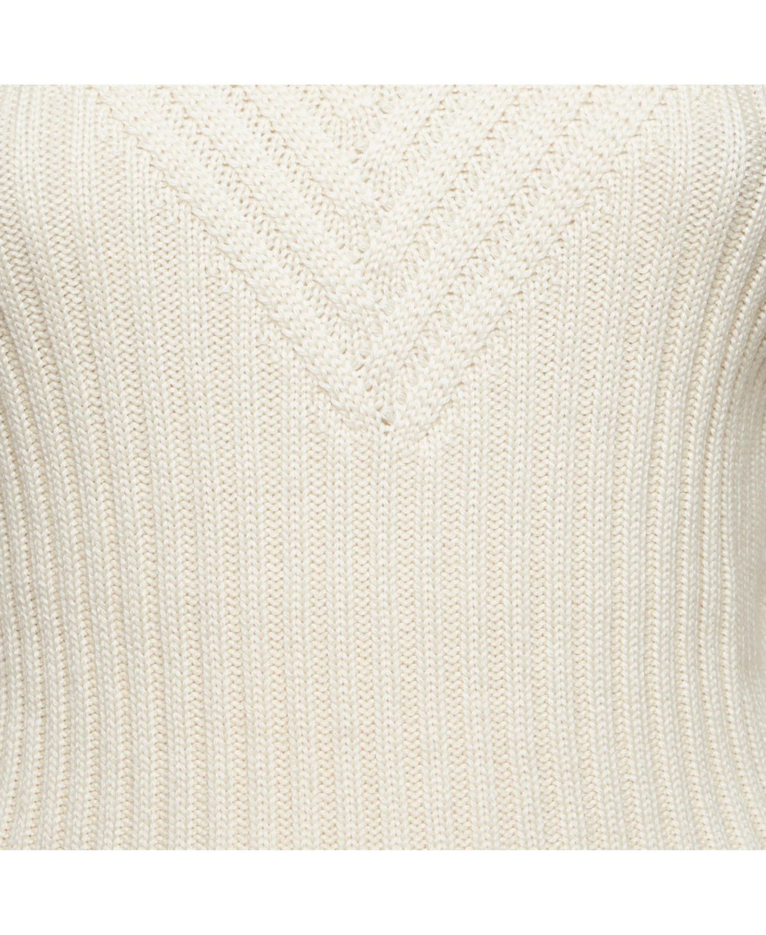 Women's Cream Rib Knit Turtle Neck Sweater