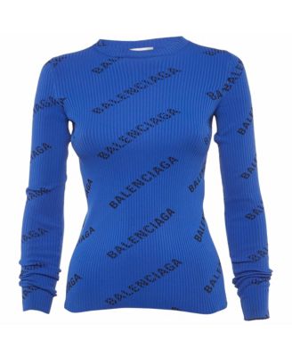 Women's Logo Print All-Over Rib Knit Pullover