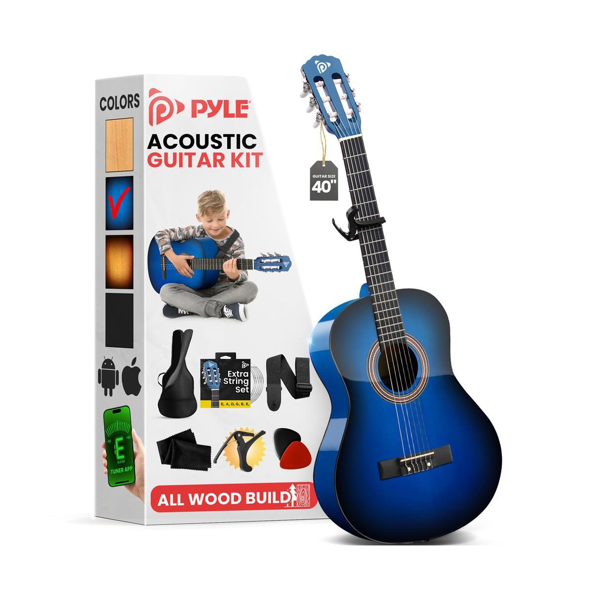 Pyle 39" 6-String Classical Acoustic Guitar for Beginners & Adults with Accessory Kit