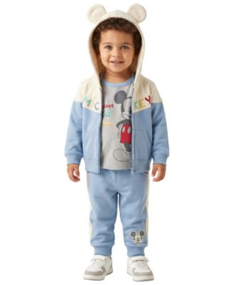 Baby Boys' Mickey Mouse Hooded Jacket, T-Shirt and Pants, 4-Piece Set