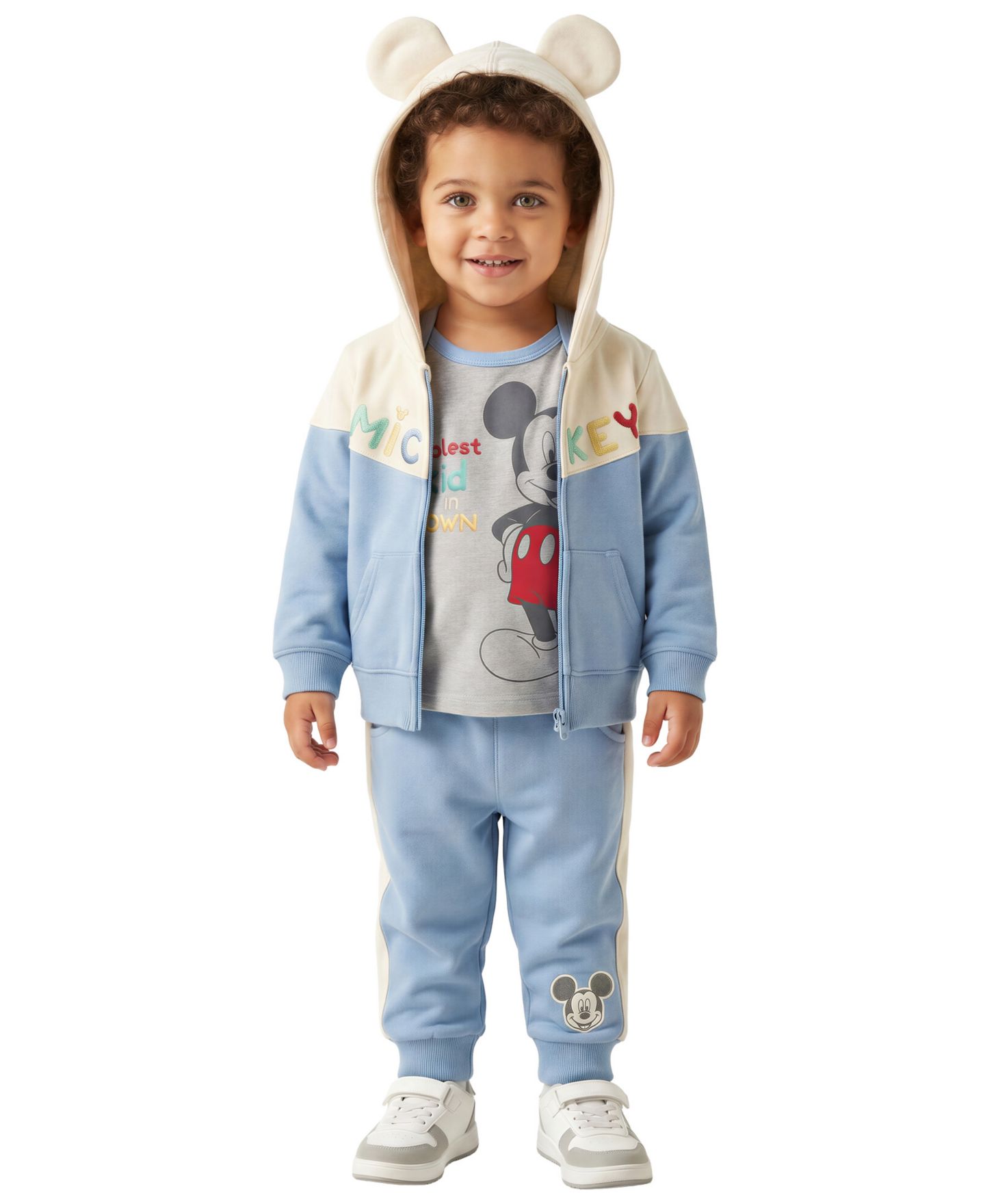 Комплекты Disney Mickey Mouse Hooded Jacket, T-Shirt and Pants, 4-Piece Set для мальчиков-малышей, цвет: Синий / Серый — фото 1