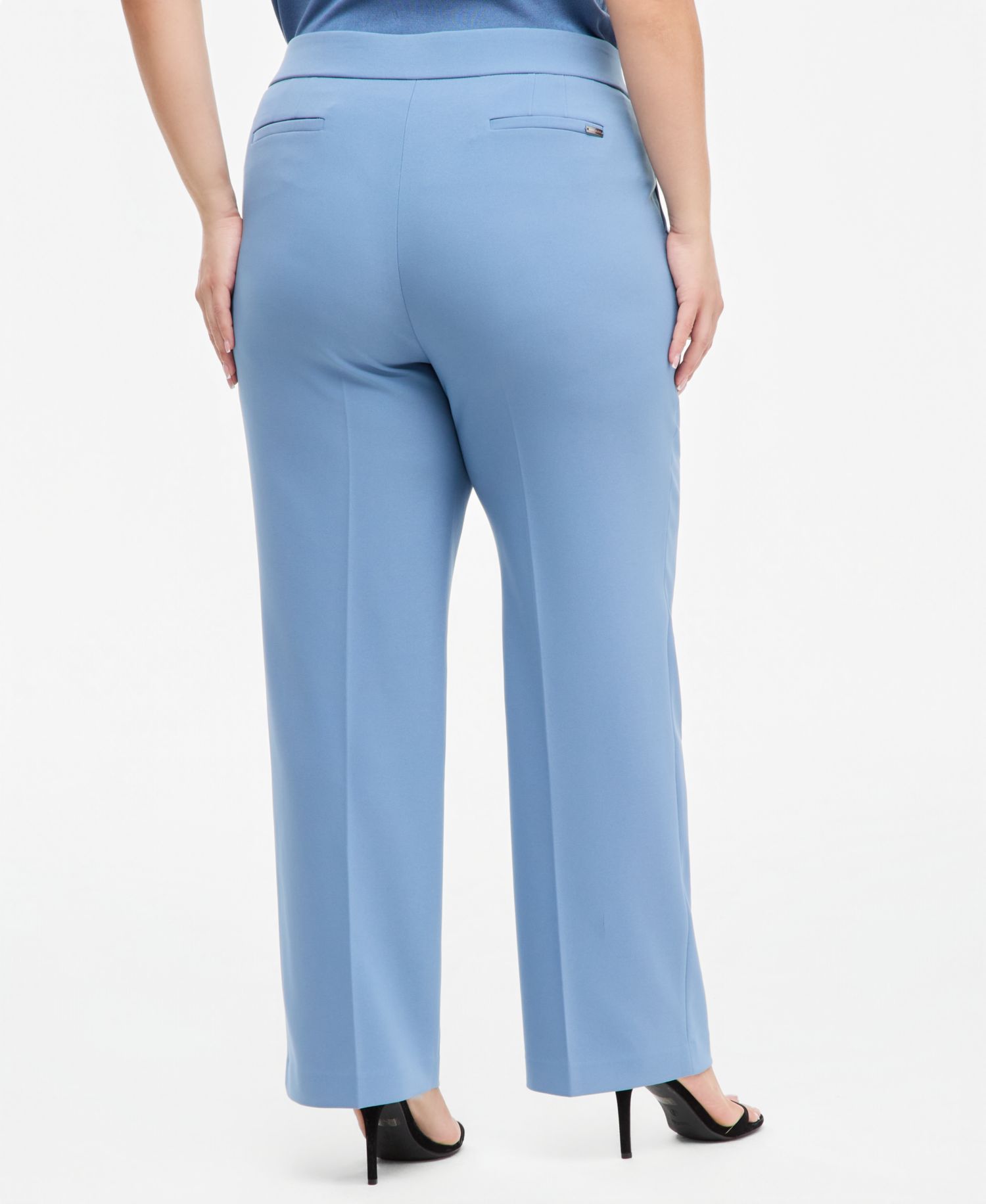 Plus Size Wide-Leg Pull-On Pants