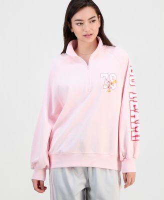 Juniors' Quarter-Zip Long-Sleeve Fleece Sweatshirt