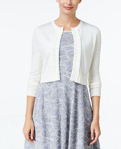 Tommy Hilfiger Ruffle-Front Shrug Cardigan
