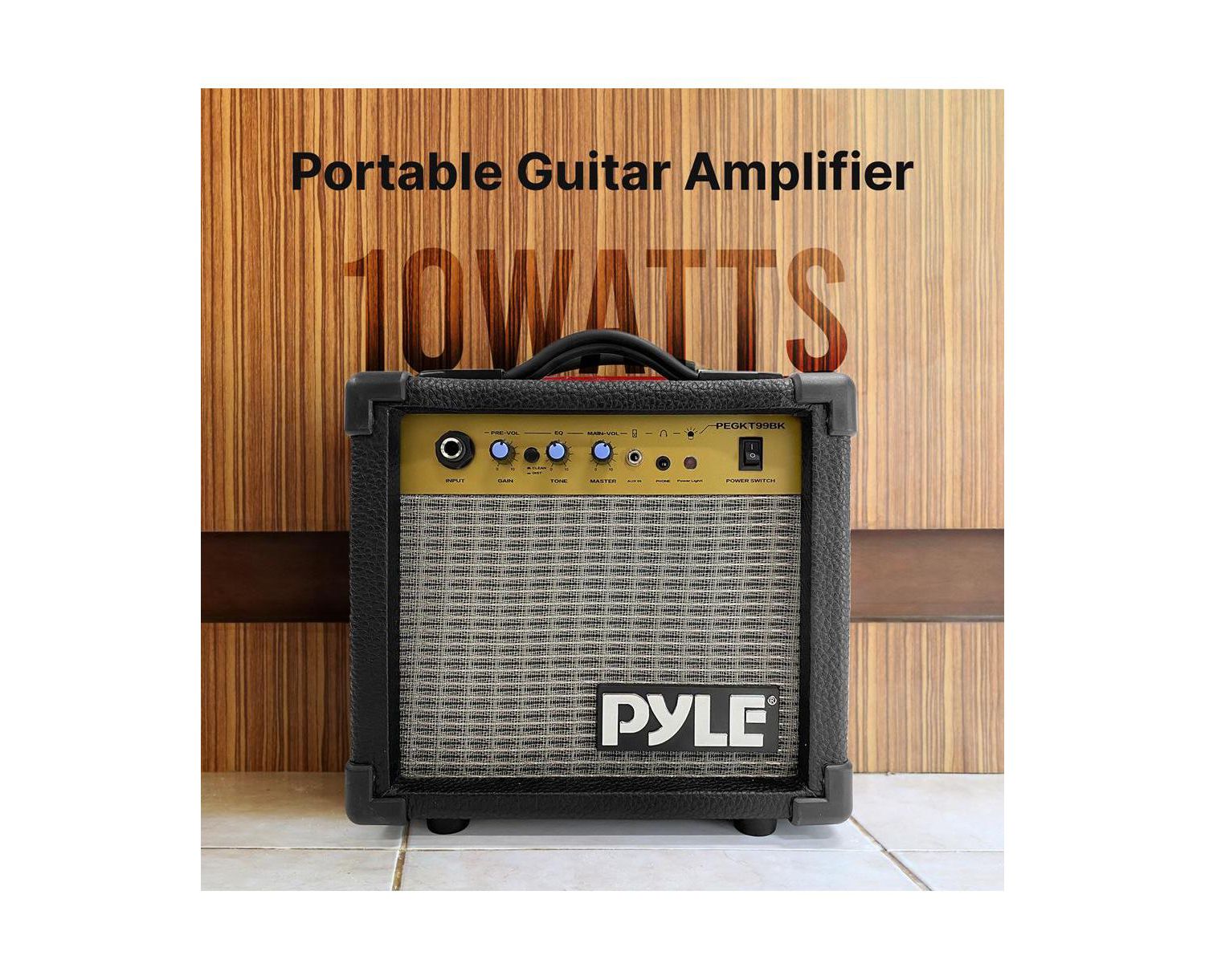 10W Portable Mini Electric Guitar Amp, Practice Amplifier with 5" Speaker, Gain & Distortion Controls, Headphone Output, Carry Handle