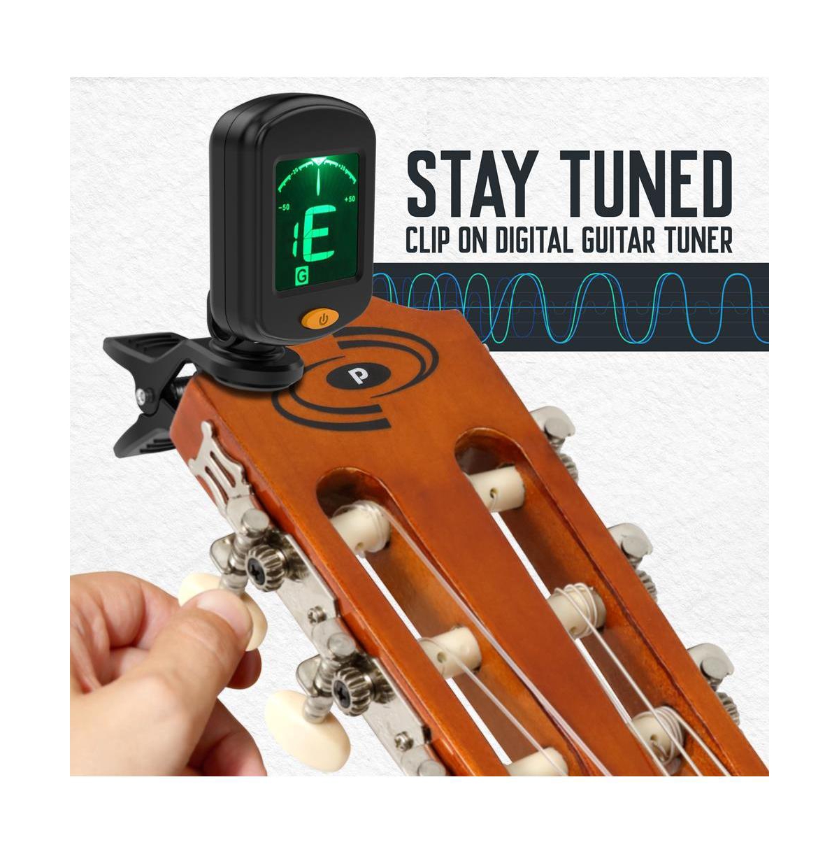 Pyle Left-Handed 3/4 Size Beginner Acoustic Guitar Kit - 36" Junior All Wood Instrument for Kids & Adults