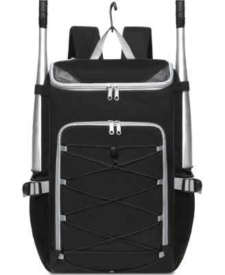 Solid Pattern Baseball Softball Gear Backpack for Boys and Girls Ages 8-14 - Youth Bat Bag with Ventilated Shoe Compartment for Players