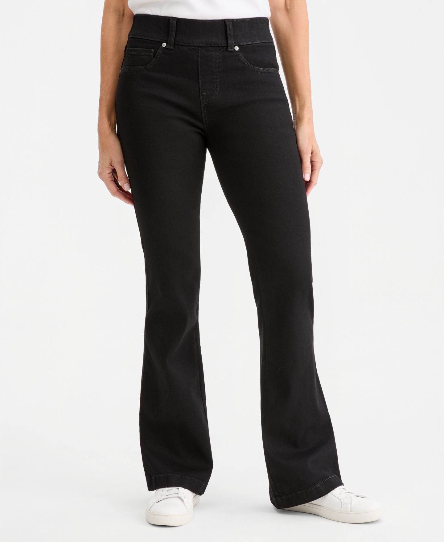 Женские джинсы Style & Co Shaping Pull-On Bootcut, цвет: Чёрный — фото 3