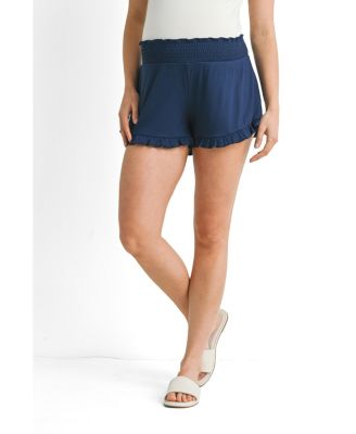 Maternity Smocked Ruffle Lounge Shorts