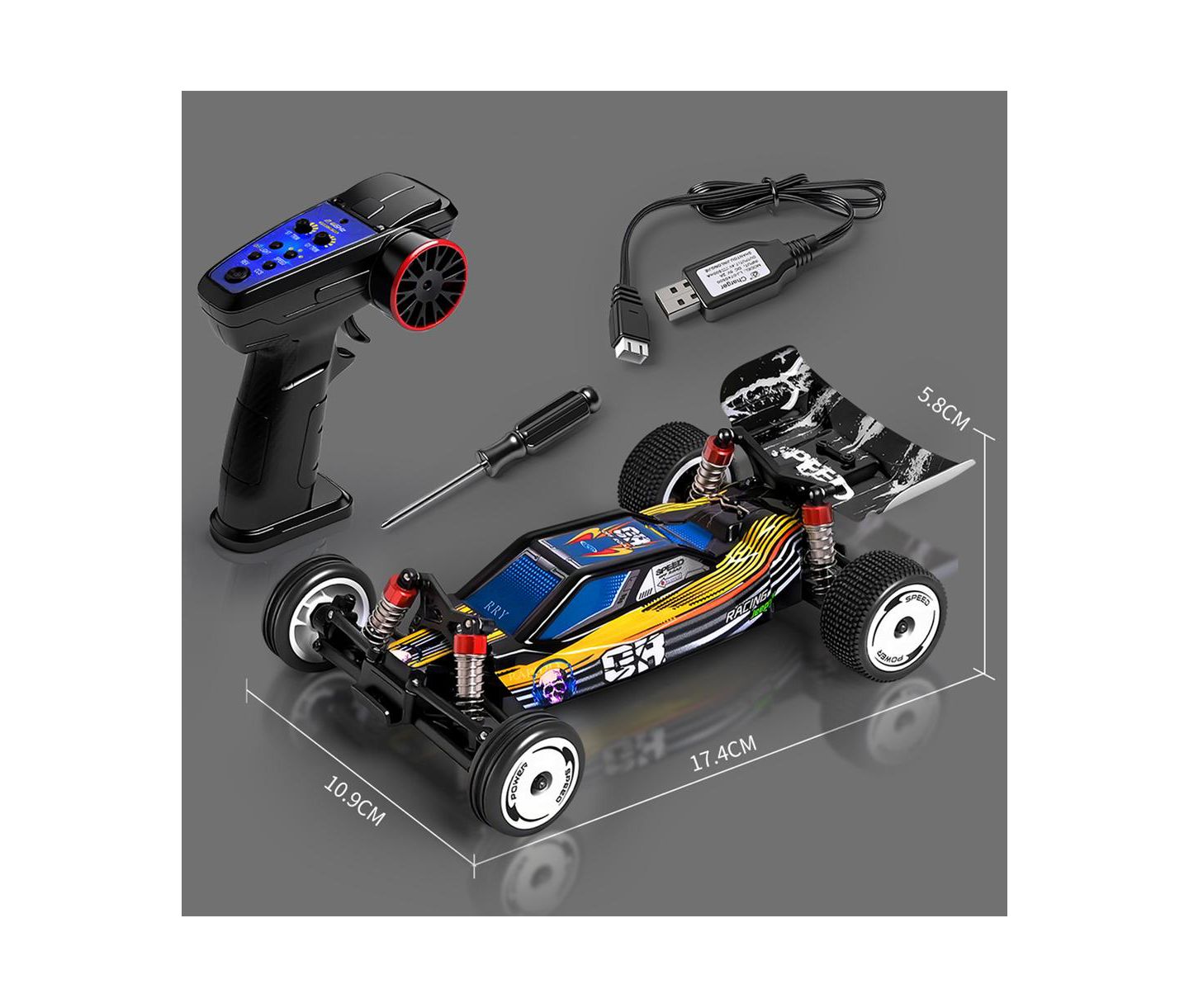 Детская игрушка Bruce & Shark 1:24 Scale Off-Road 3-Speed RC Car, цвет: Чёрный — фото 10