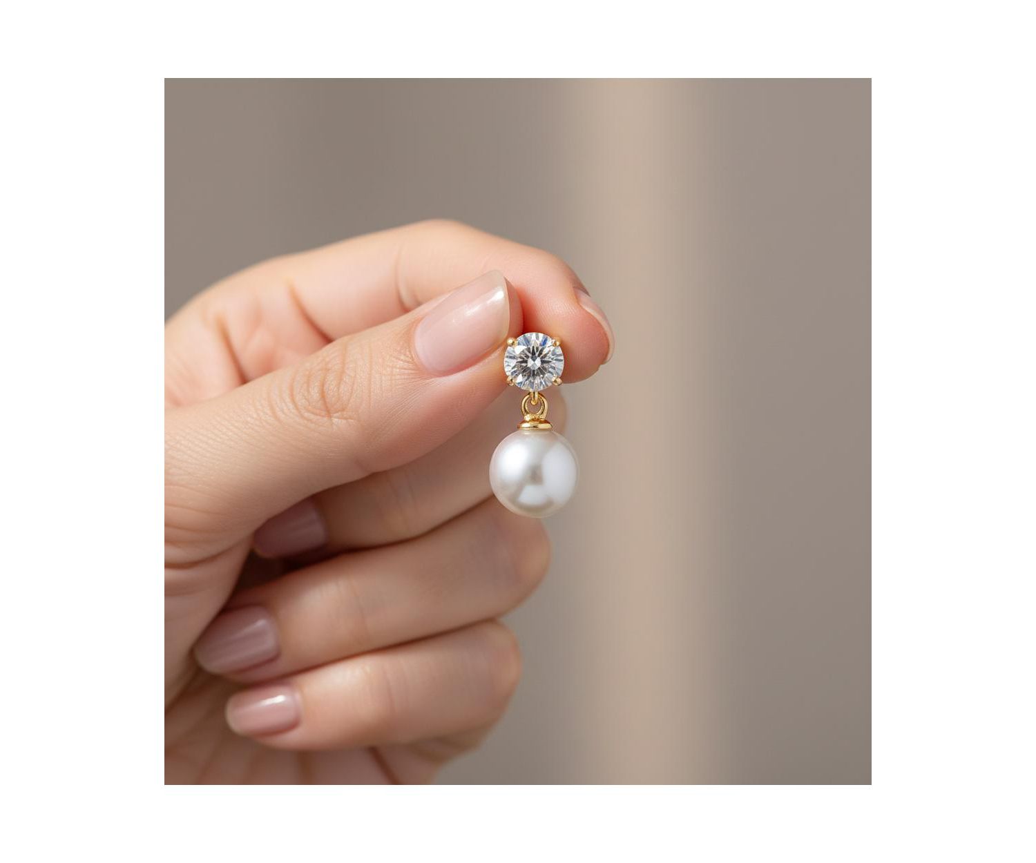 Elegant Sterling Silver Timeless CZ & Pearl Drop Earrings