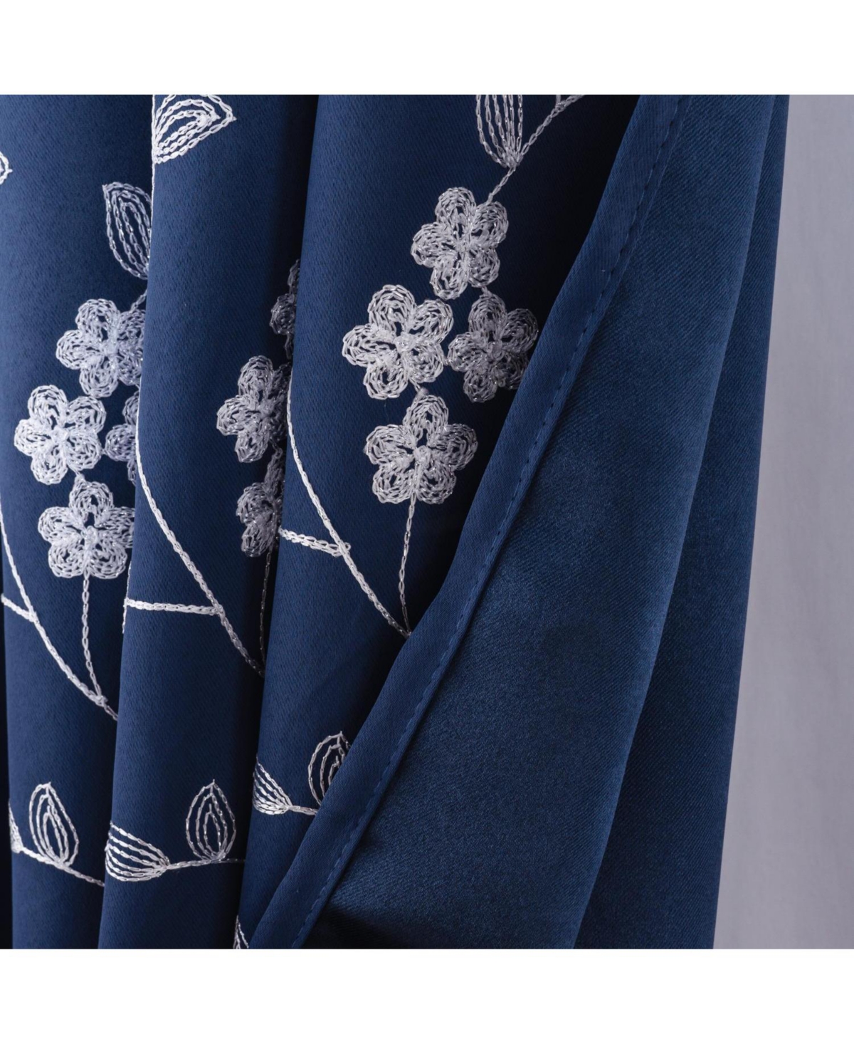 Rt Designers Collection Rt Designer Collection Lilian Embroidered Blackout Luxurious Decorative Grommet Curtain Panel