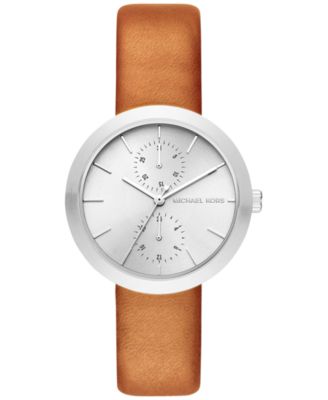 Michael Kors - Women's Garner Luggage Leather Strap Watch 39mm MK2573
