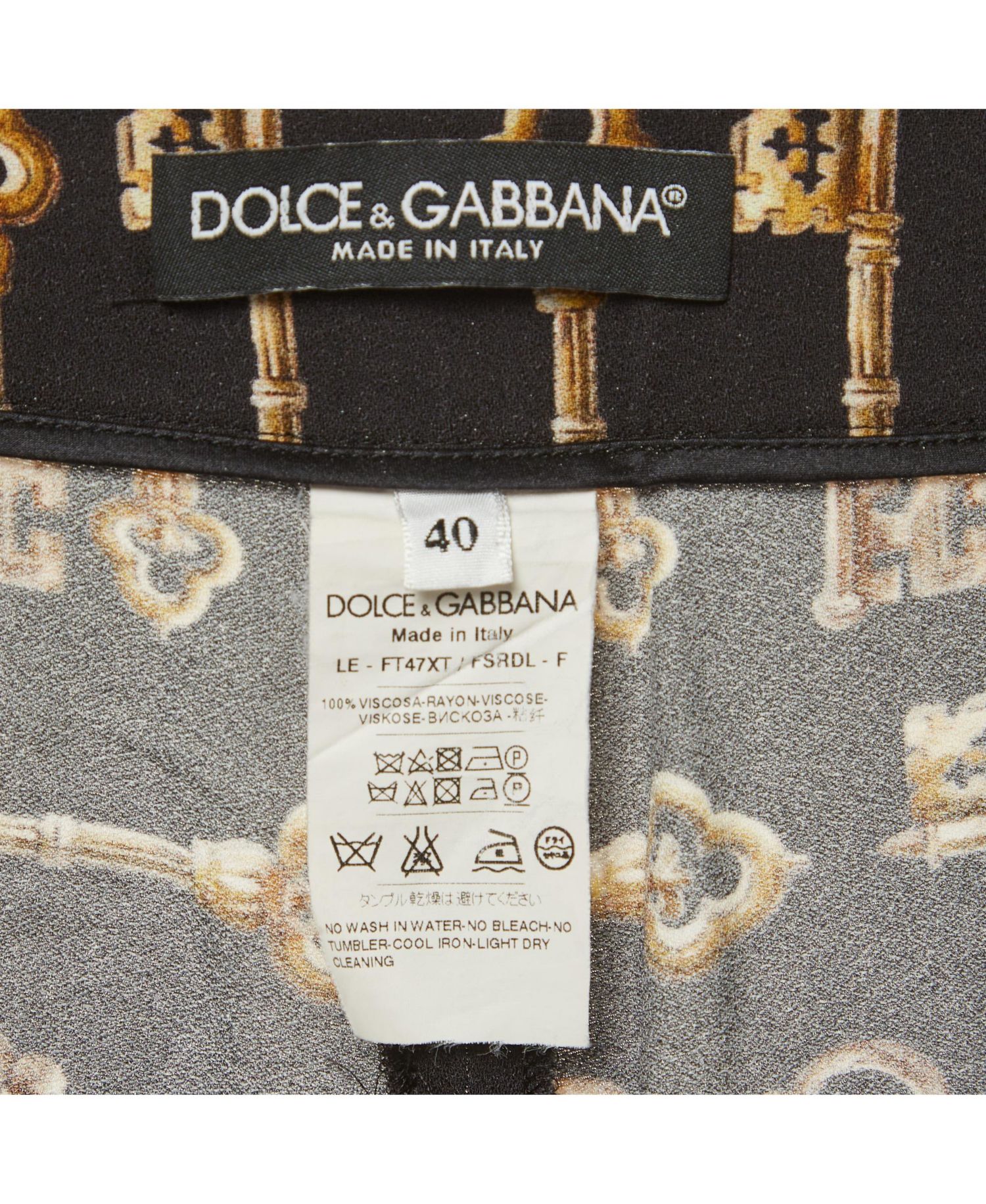 Women's Key Print Crepe Slim Fit Pants