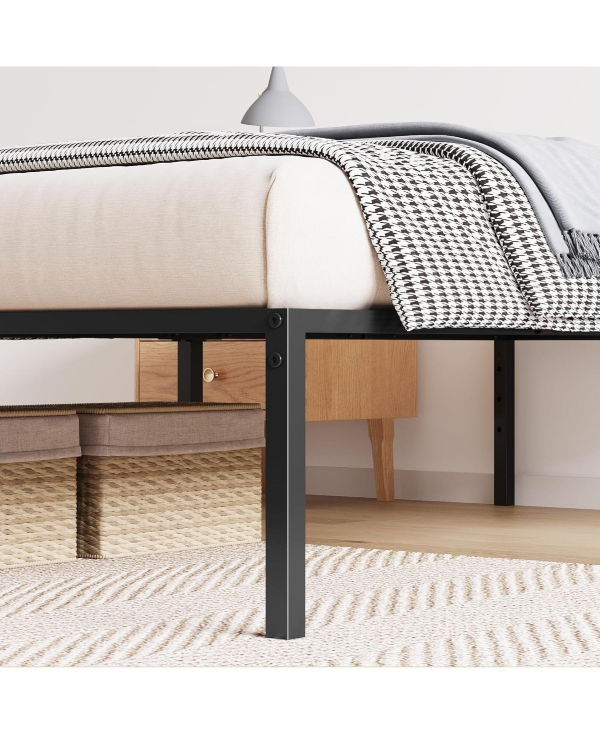 gaomon 10 Inch Bed Frames Heavy Duty Metal Platform Bed with Under Bed Storage, Sturdy Steel Slat Support, No Box Spring Needed