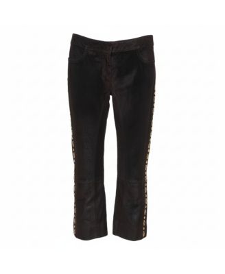 Women's Leather Vintage Cropped Trousers