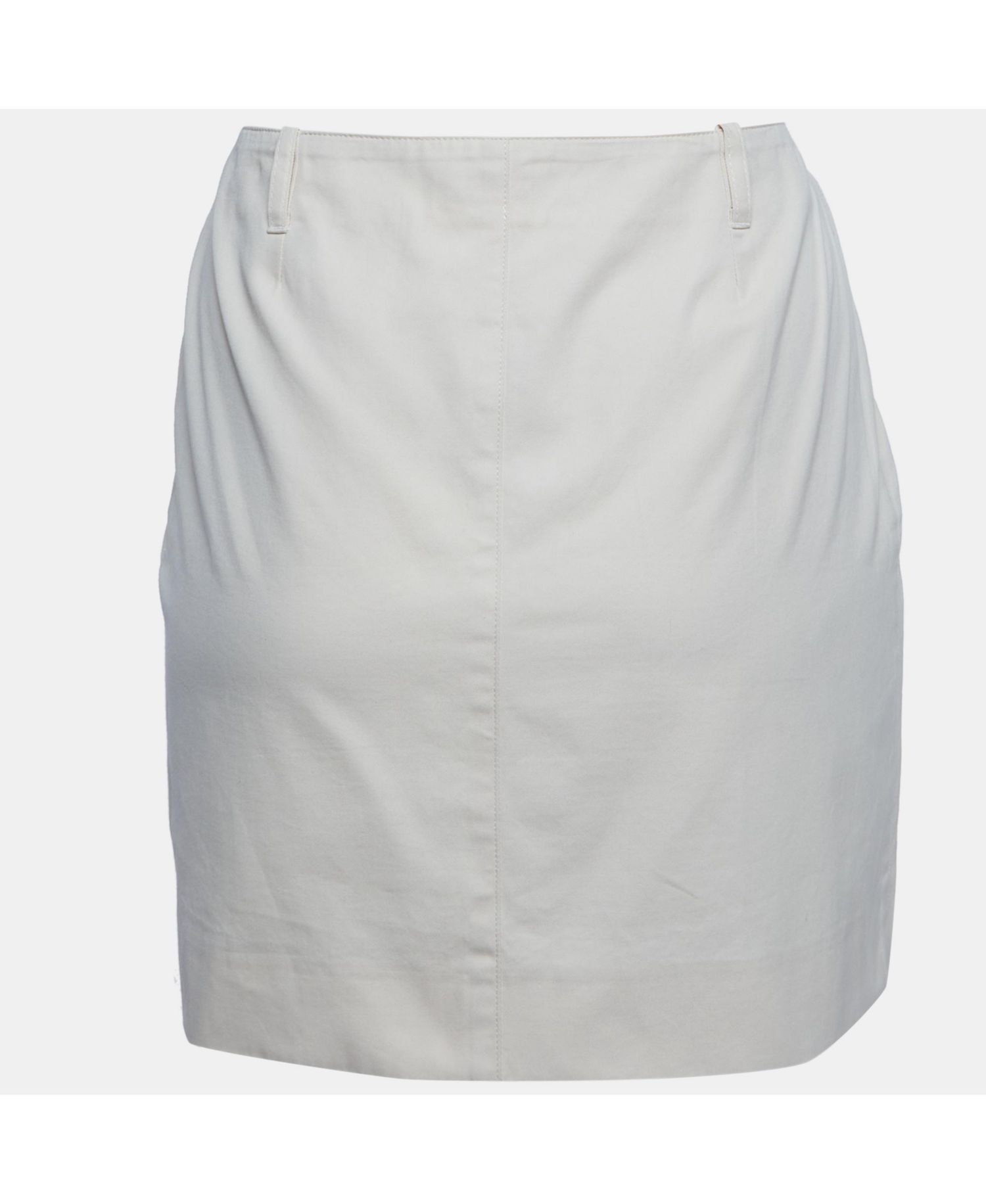 Women's Cream Twill Mini Skirt