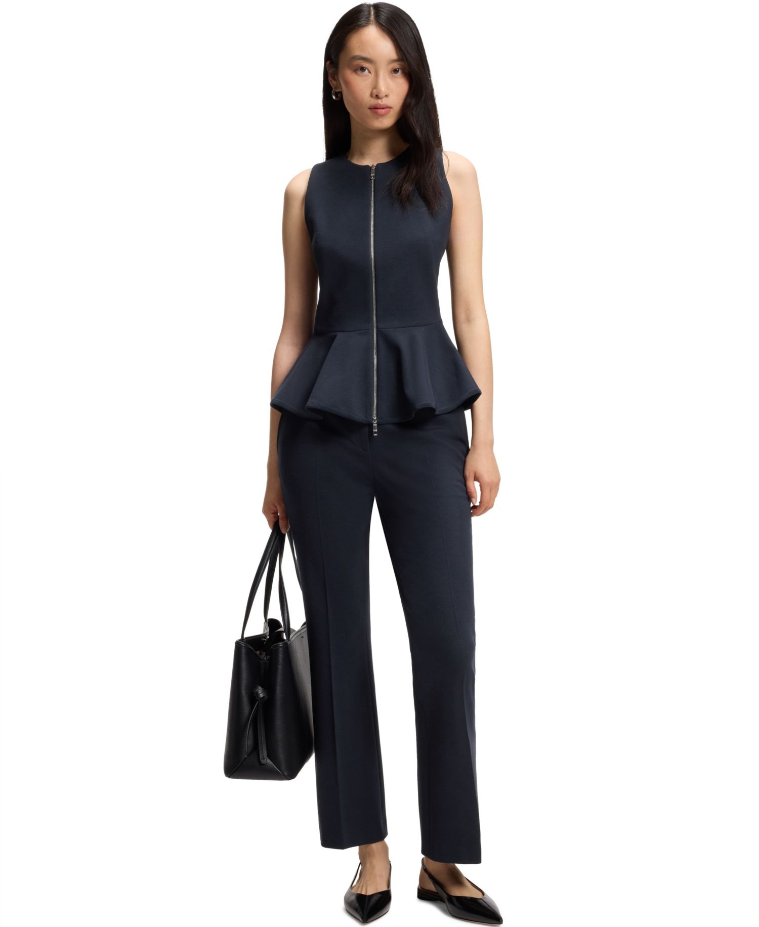 BOSS by Women's Stretch Jersey Flared-Fit Pants
