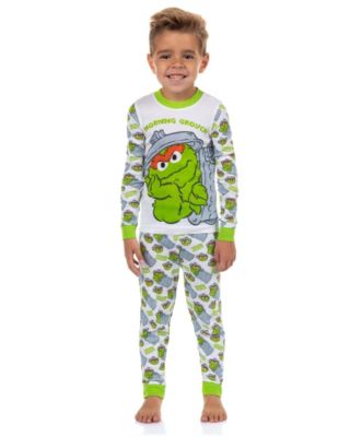 Little Boys (2T to 6) Oscar the Grouch 2 Piece Tight-Fit Pajama Set