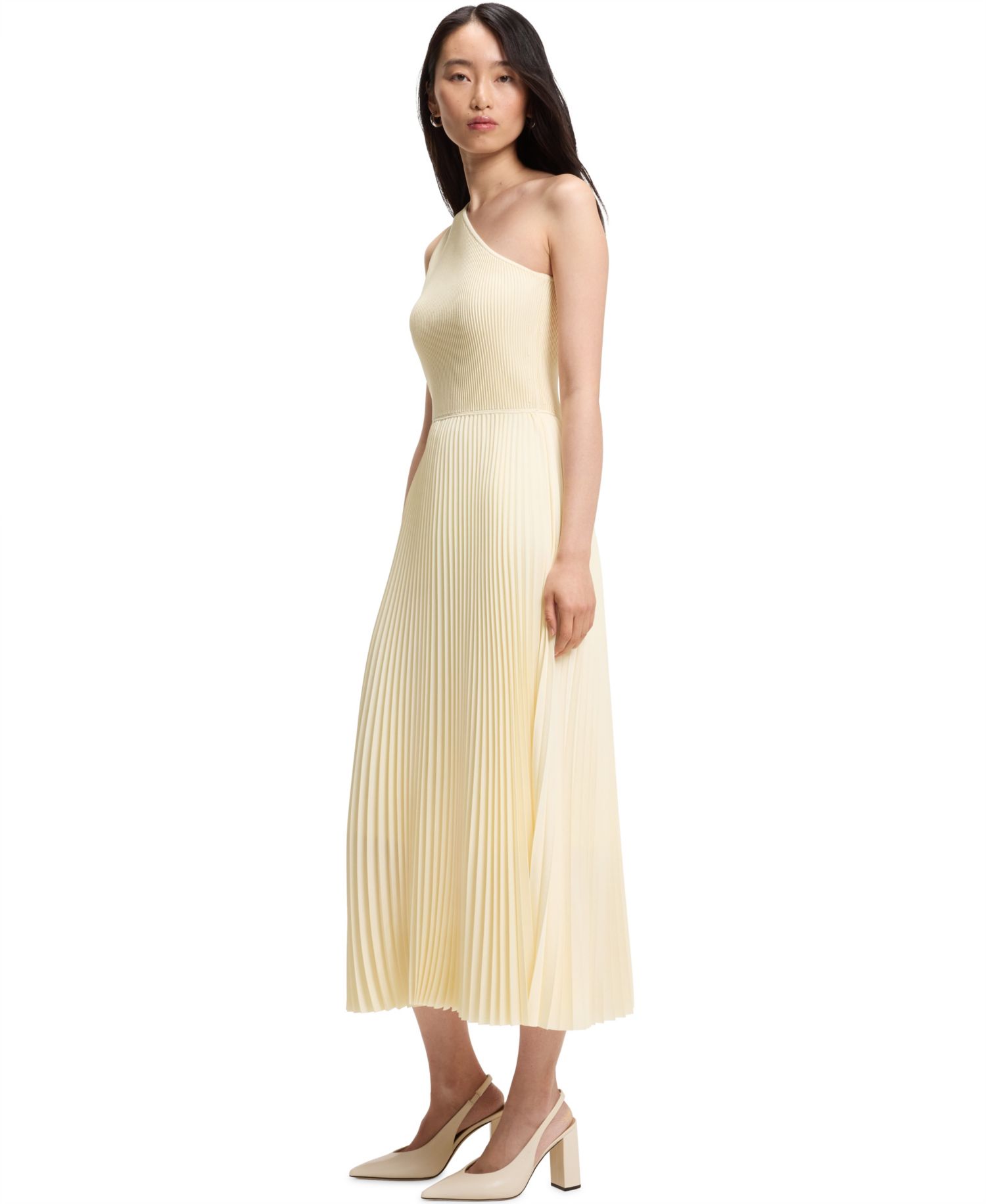 BOSS by Women's Skirt Rib-Knit One-Shoulder Dress