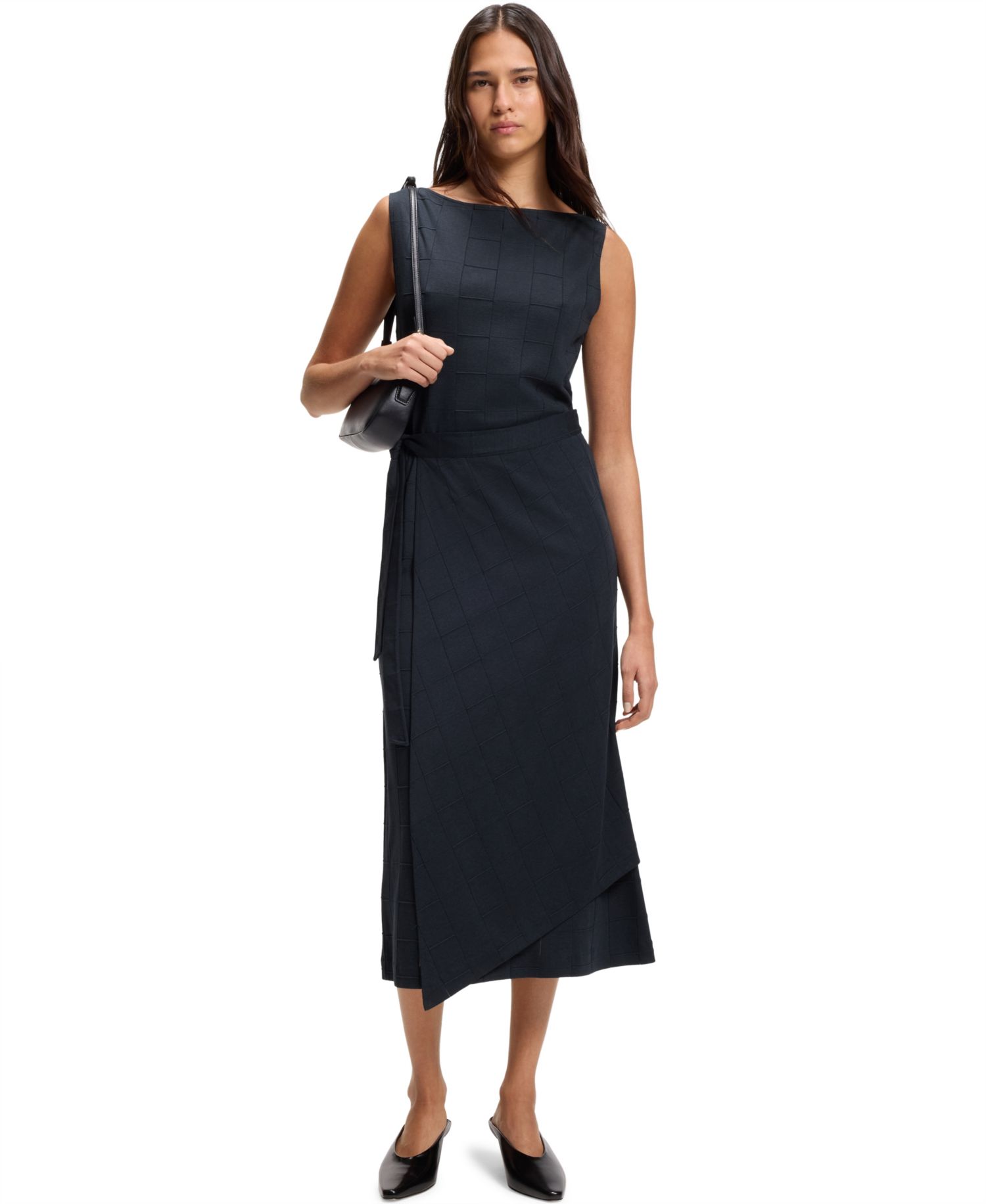 BOSS by Women's Slim-Fit Checked Jersey Dress