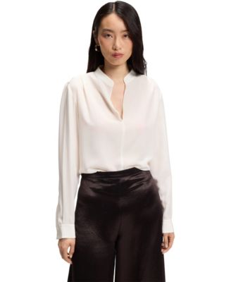 BOSS by Women's Relaxed-Fit Sandwashed Silk Blouse