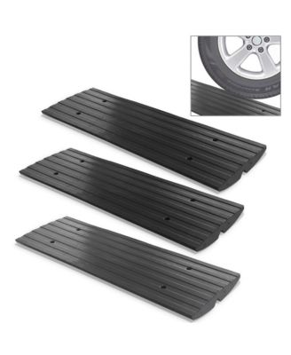 Driveway Threshold Car Curb Ramps, 3-Piece Set