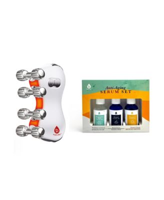 5 in 1 LED Light Therapy Skin Roller Massager and Anti Aging Serum Set