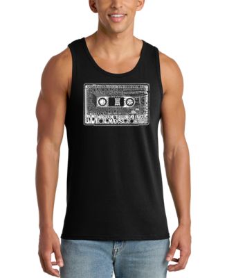Men's Cassette Tape Retro Word Art Graphic Tank Top